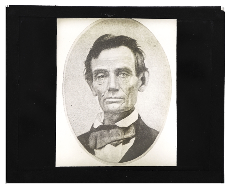 Abraham Lincoln Magic Lantern Slide -- ''There! that's the best likeness of Mr. Lincoln that I ever saw!''